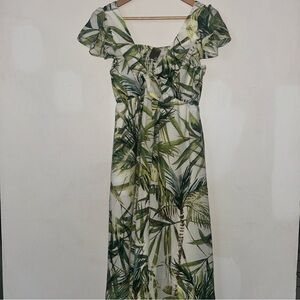 Tropical Green Maxi Dress